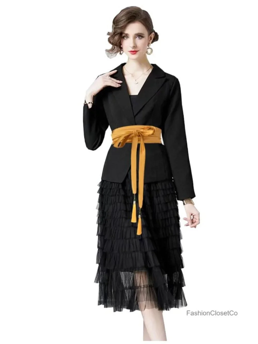 Women's Silk-Like Tassel Tie Belt | Lace-Up Waist Wrap for Dresses